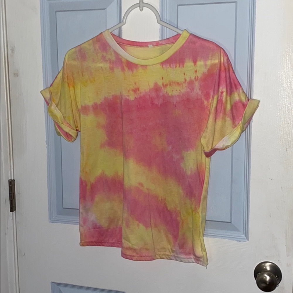 Yellow and Pink Tye Die T shirt
